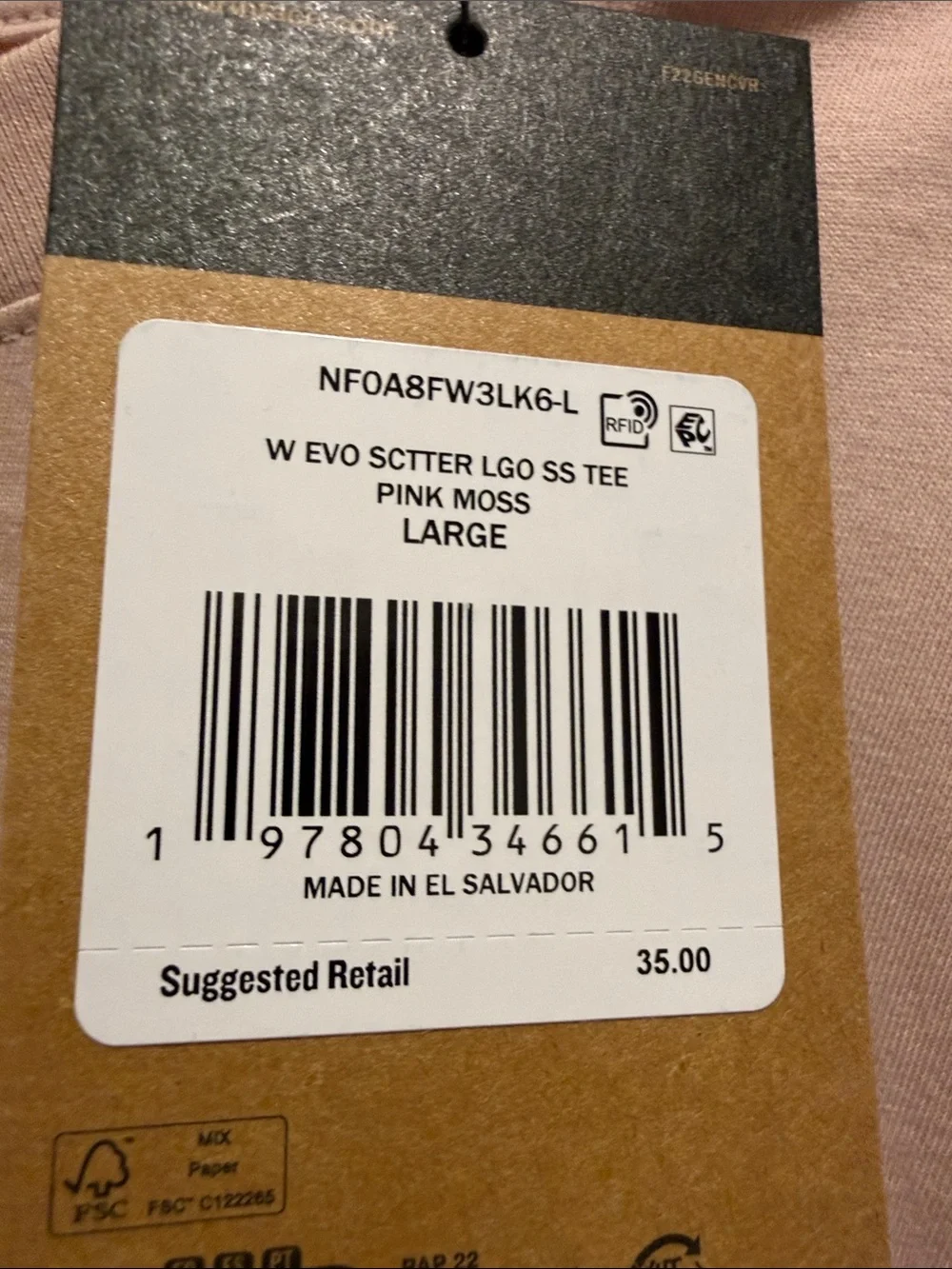 NWT The North Face women’s Short-Sleeve Logo T-Shirt — Light Pink - Picture 2 of 4